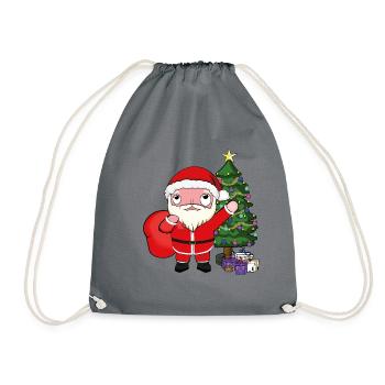 Santa - Drawstring Bag - grey - Front