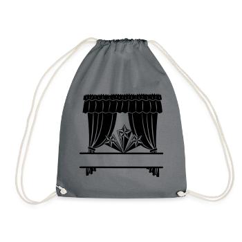 Curtains theater star with name bar - Drawstring Bag - grey - Front