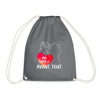 Ma famille avant tout. - Sac de sport léger - gris - Devant