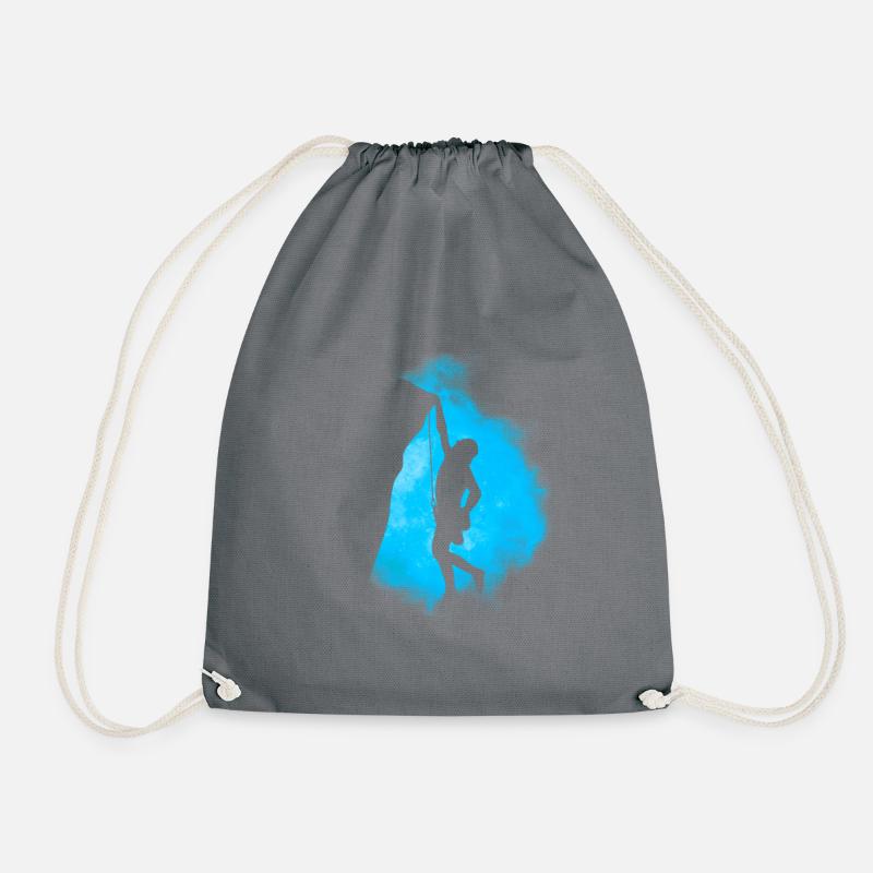 Rock Climb Silhouette - Turnbeutel - Grau
