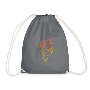 Lion head lining art - Drawstring Bag - grey - Front