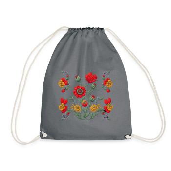 Folk art composition #3 - Drawstring Bag - grey - Front