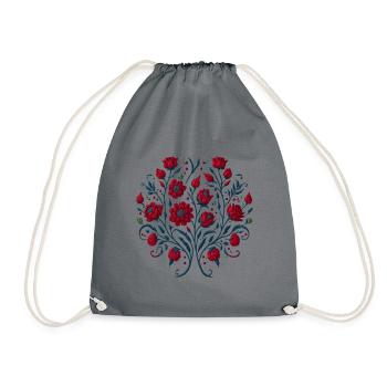 Folk art composition #7 - Drawstring Bag - grey - Front