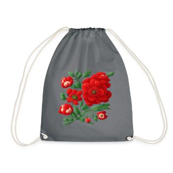 Folk art composition #10 - Drawstring Bag - grey - Front
