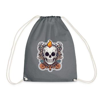 Feu de crâne - Sac de sport léger - gris - Devant