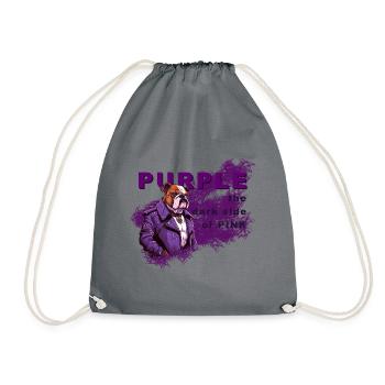 Purple - the darkside of pink - Drawstring Bag - grey - Front