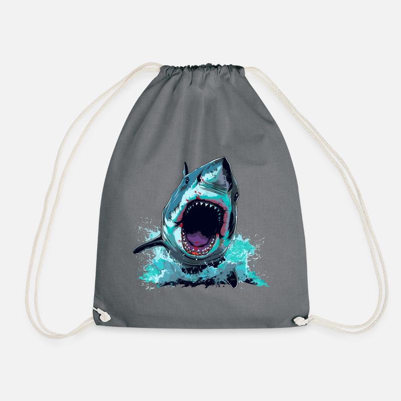 Shark Attack - Turnbeutel - Grau