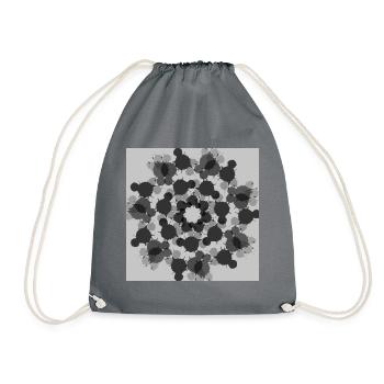 Schwarz-Weiß-abstrakte Blume - Turnbeutel - Grau - Vorne
