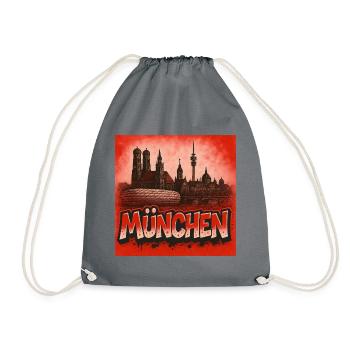 Munich in Graffiti Style - Drawstring Bag - grey - Front