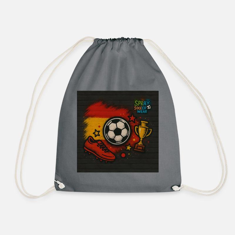 Fussball Graffiti mit spanischen Farben - Turnbeutel - Grau