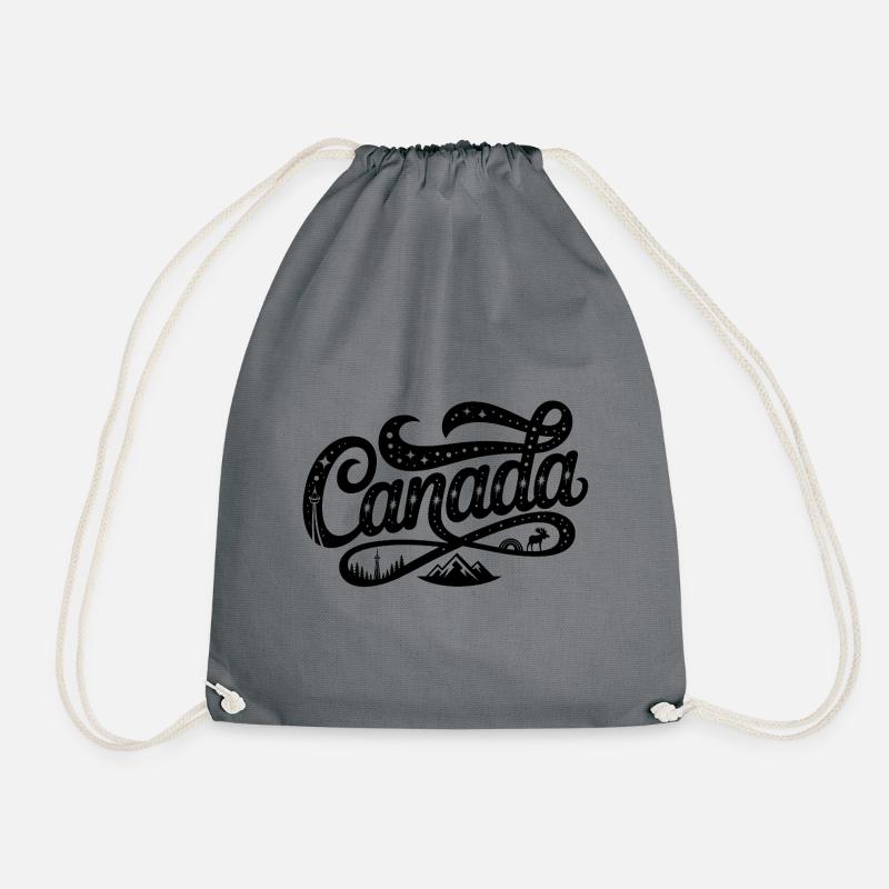 Canada - Souvenir Design - Drawstring Bag - grey