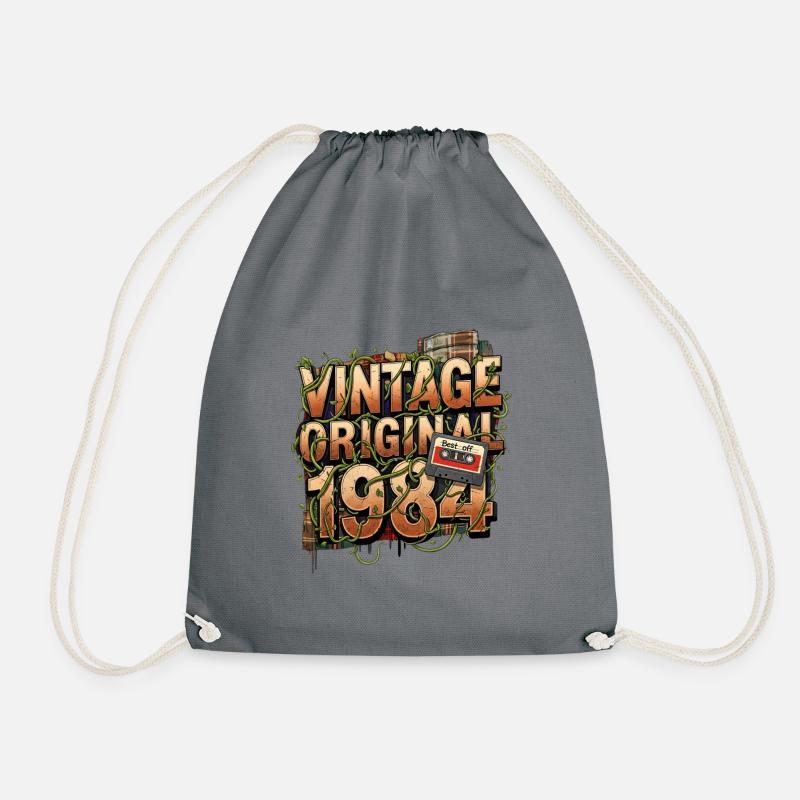 Vintage Original 1984 - Drawstring Bag - grey