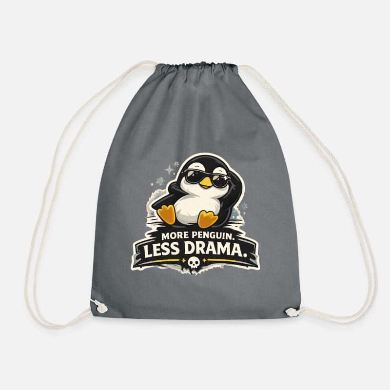 More Penguin Less Drama - Turnbeutel - Grau