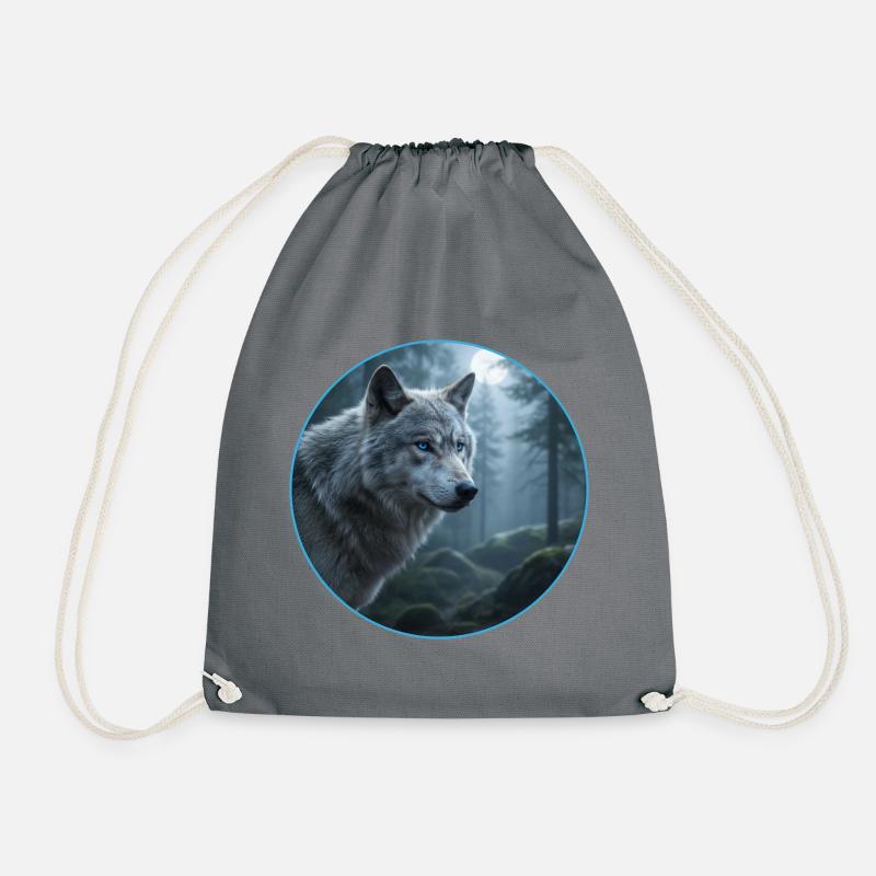 T-Shirt-Design „Wolf“ - Turnbeutel - Grau