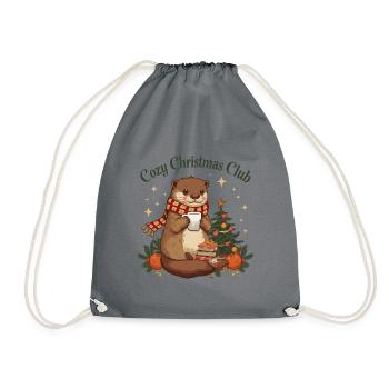 Cozy Christmas Club Otter Weihnachten - Drawstring Bag - grey - Front