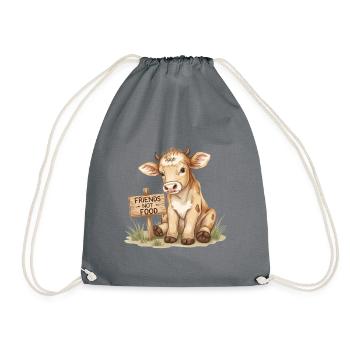 Amis Pas Nourriture Veau Droits des animaux véganes - Sac de sport léger - gris - Devant
