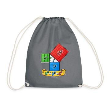 Satz des Pythagoras – Mathe einfach erklärt - Turnbeutel - Grau - Vorne