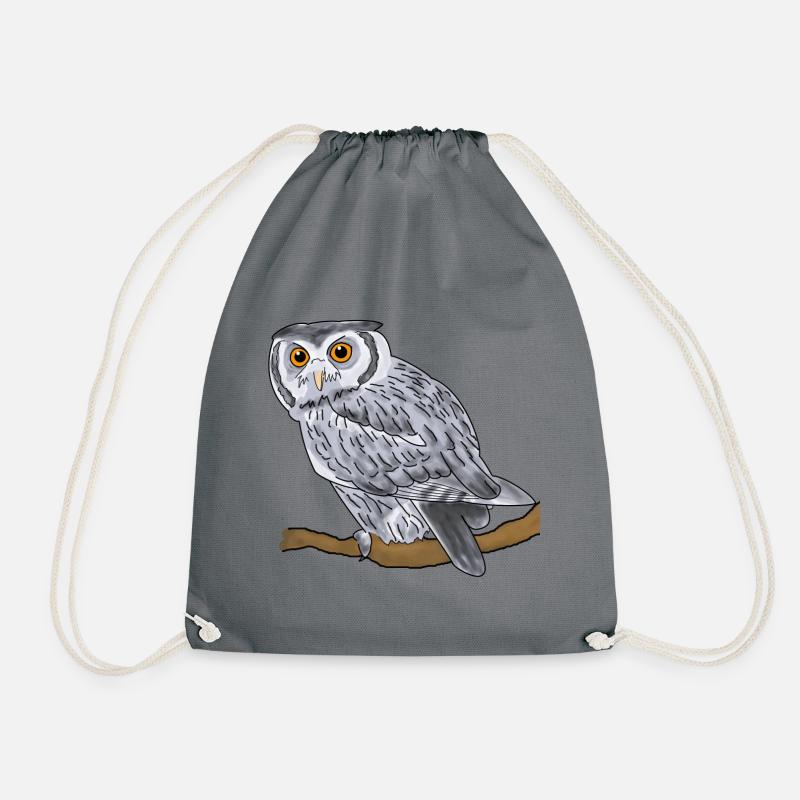 Eagle owl, owl - Drawstring Bag - grey