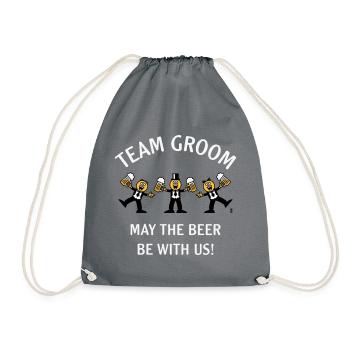 Team Groom (Caricature / Bière avec nous / 3C / W) - Sac de sport léger - gris - Devant