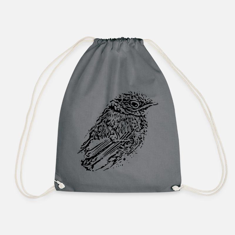 Bird - Drawstring Bag - grey
