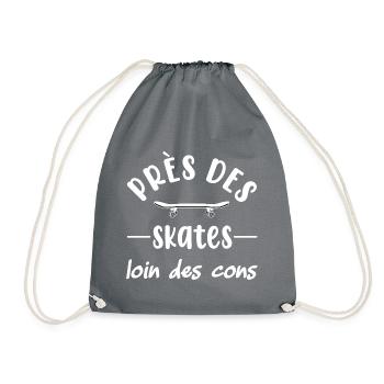 Près des skates loin des cons t-shirt homme - Sac de sport léger - gris - Devant