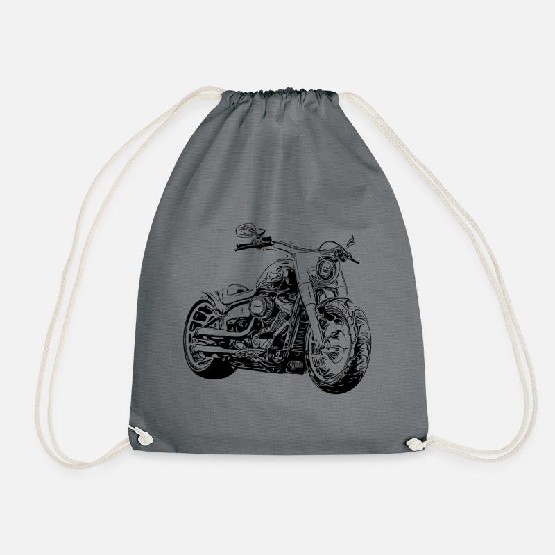 Amerikanischer V2 Chopper Schwarz - Turnbeutel - Grau