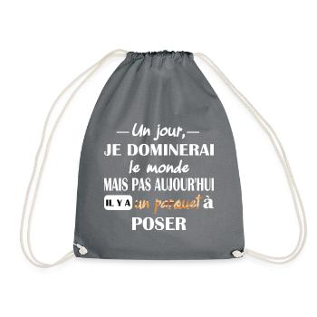 Un jour je dominerai le monde t-shirt parqueteur - Sac de sport léger - gris - Devant