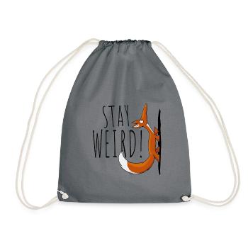 Restez bizarre! Bizarre étrange renard confiant - Sac de sport léger - gris - Devant