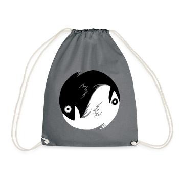 Ying-Yang Fische - Turnbeutel - Grau - Vorne