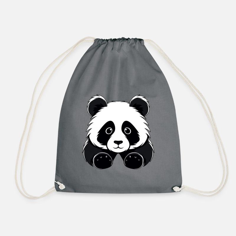 Sweet Panda - Drawstring Bag - grey