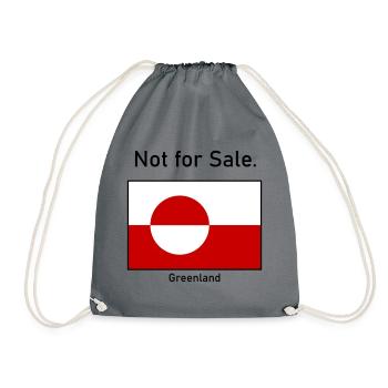 Not for Sale - Greenland Grönland Flagge Flag - Turnbeutel - Grau - Vorne
