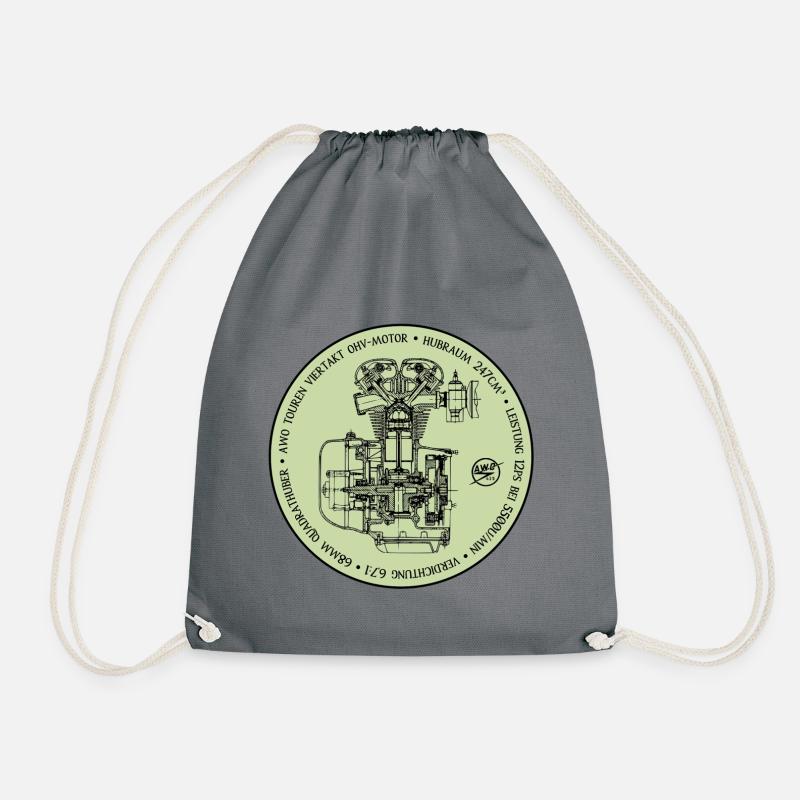 AWO tours moteur vert clair - Sac de sport léger - gris