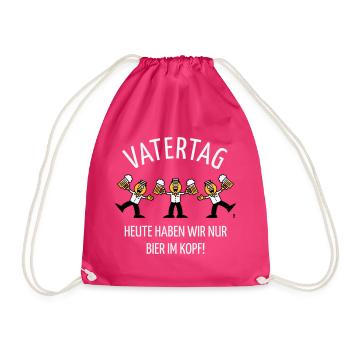 Vatertag – Bier Im Kopf (Karikatur Tanz / 3C / W) - Turnbeutel - Fuchsia - Vorne
