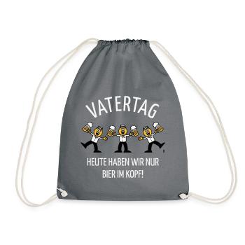 Vatertag – Bier Im Kopf (Karikatur Tanz / 3C / W) - Turnbeutel - Grau - Vorne