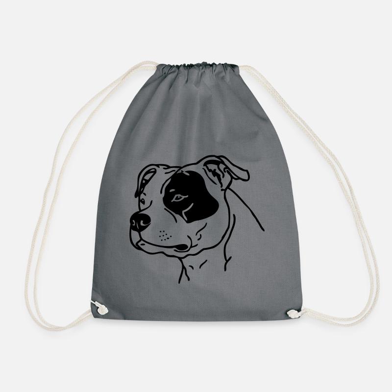 american stafford © www.dog-power.nl - Drawstring Bag - grey