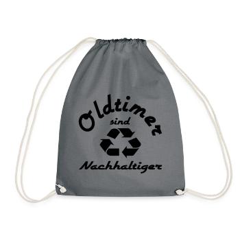 Oldtimer sind Nachhaltiger - Turnbeutel - Grau - Vorne