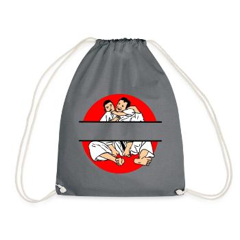 Judo Jiujitsu neck clamp space for text - Drawstring Bag - grey - Front