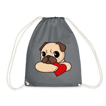 Carlin avec du cœur - Sac de sport léger - gris - Devant