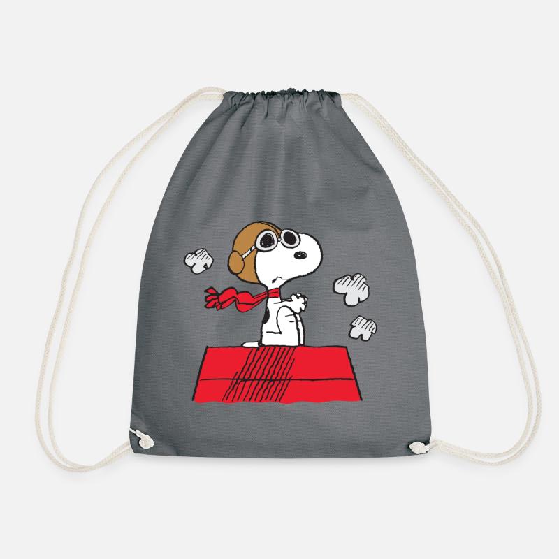 Peanuts Snoopy Pilot - Drawstring Bag - grey