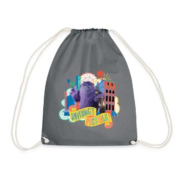 IF: Lewis, Blue, Blossom - Drawstring Bag - grey - Front