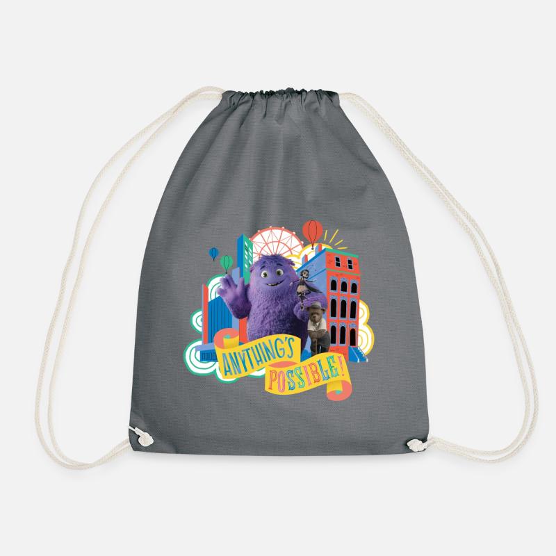 IF: Lewis, Blue, Blossom - Drawstring Bag - grey