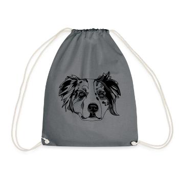 Australian Shepherd - Turnbeutel - Grau - Vorne