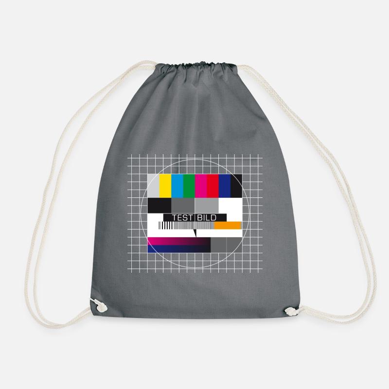 Testbild Fernsehen Bildschirm Sendeschluss Display - Turnbeutel - Grau