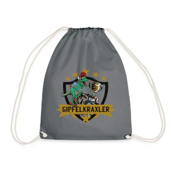 Dino - Gipfelkraxler - Pokal - Wandern mit Kindern - Turnbeutel - Grau - Vorne