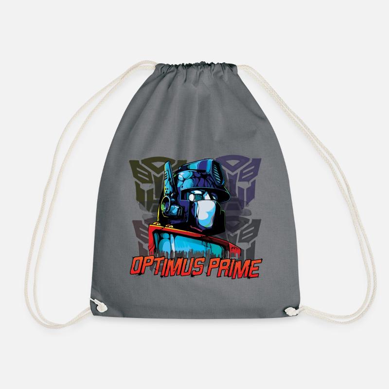 Transformers Optimus Prime And Autobot Symbols - Drawstring Bag - grey