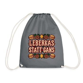 Leberkas statt Gans - Turnbeutel - Grau - Vorne