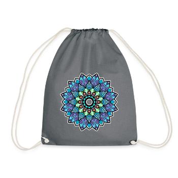 Mandala Blüte - Turnbeutel - Grau - Vorne