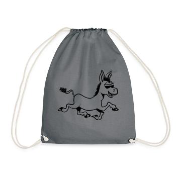 esel suess lachen tier muli lustig natur baby kind - Turnbeutel - Grau - Vorne