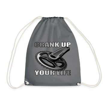 Crank Up Your Life design for bike lovers - Drawstring Bag - grey - Front