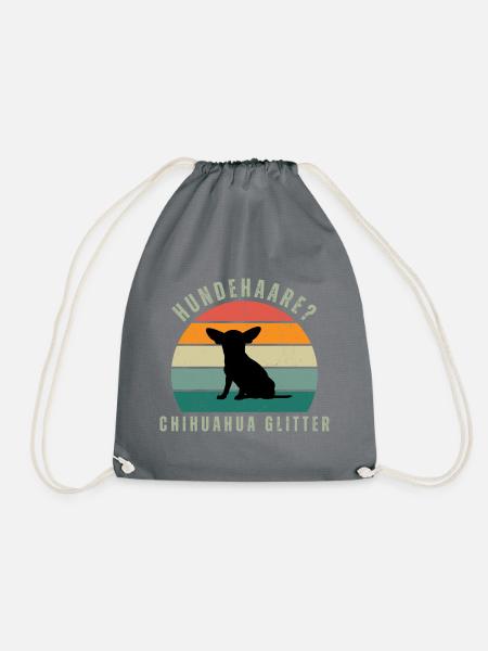 Chihuahua Glitter Retro Sunset - Turnbeutel - Grau